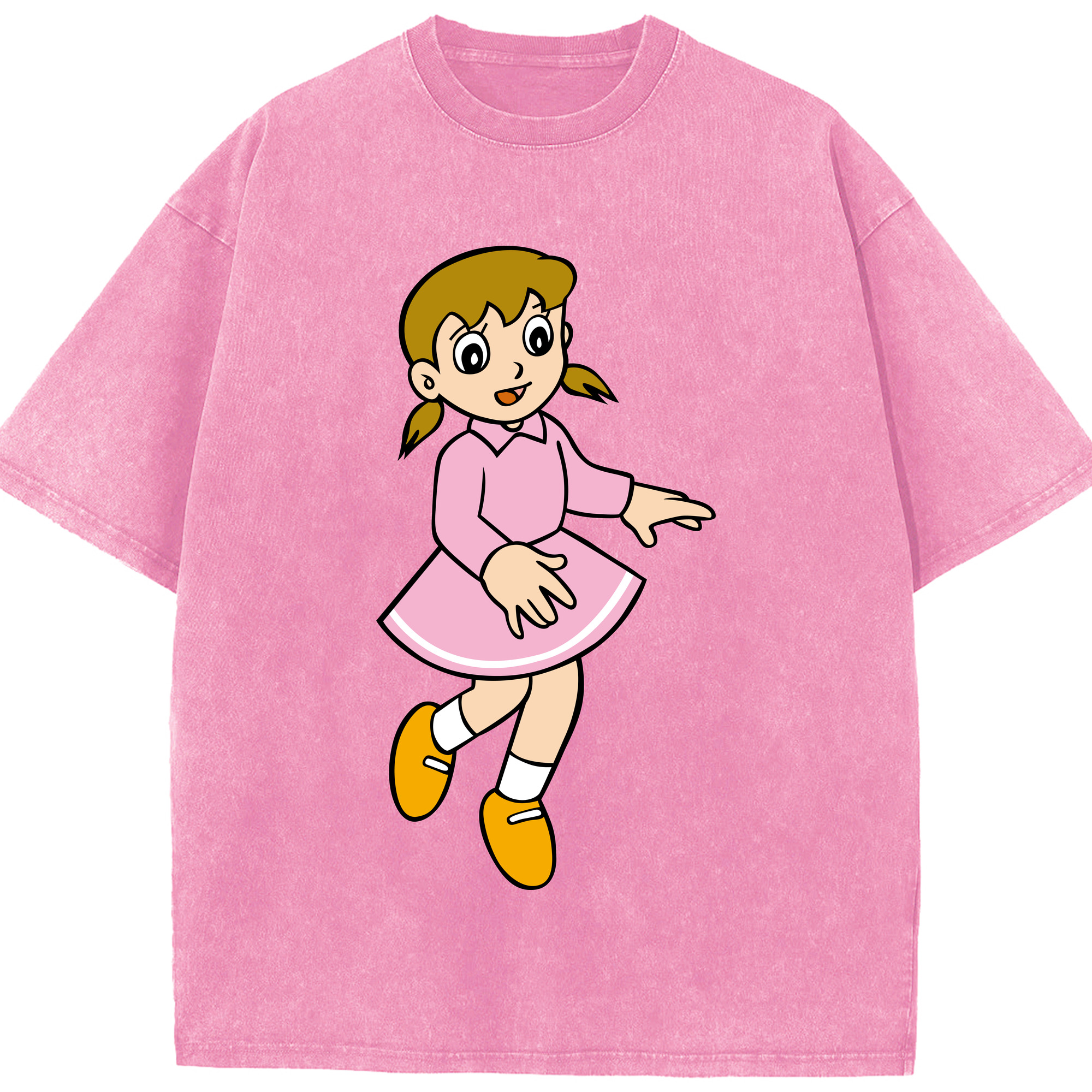 （画像用） ドラえもん みなもと しずか Doraemon Shizuka Minamoto 綿100% ヴィンテージ風 半袖Tシャツ（フロントプリント）